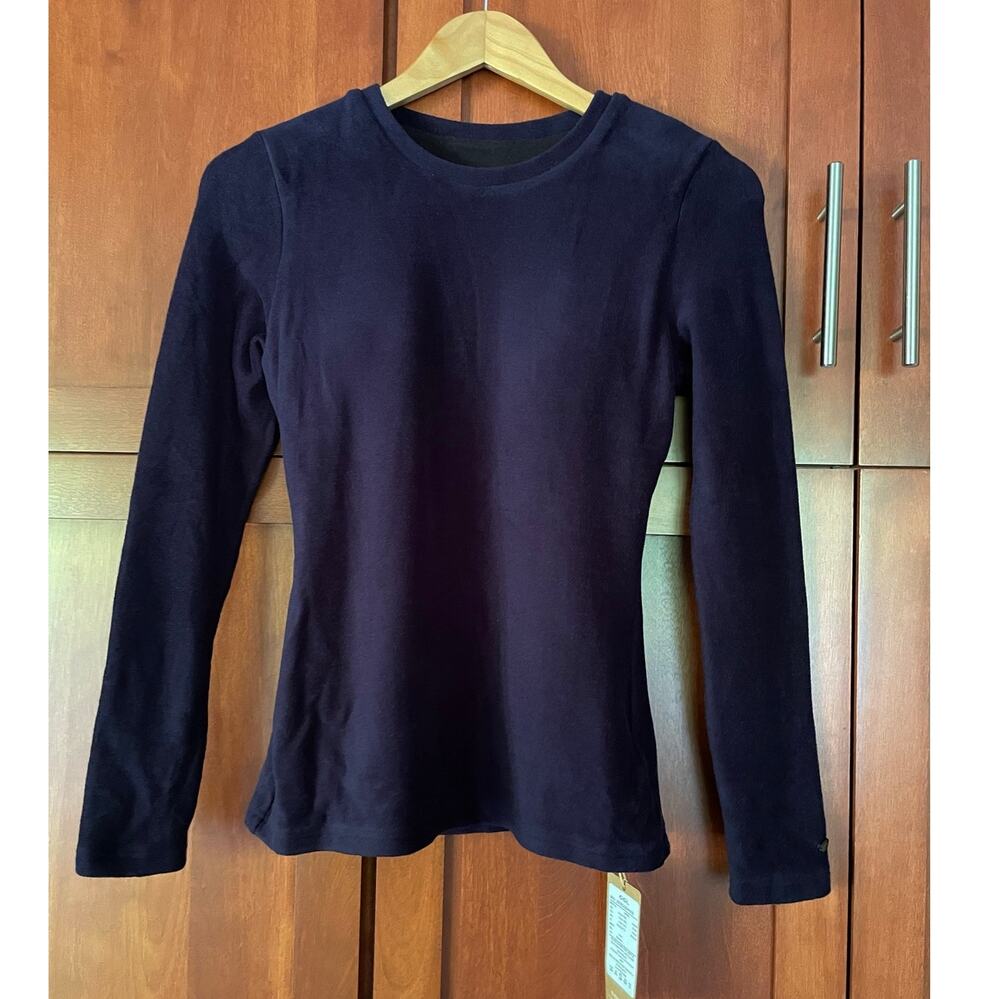 OGL Brami Top MaxWarm Crewneck Long Sleeve Navy Blue Size Small NEW